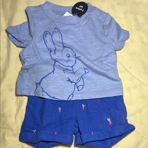 NWT BabyGap 2pc Baby Peter Rabbit Cotton Set!! 0-3mos, 7-12lbs
